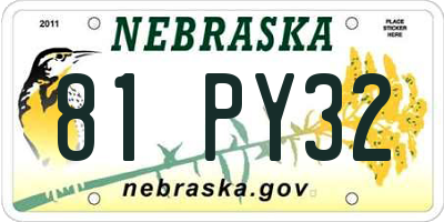 NE license plate 81PY32