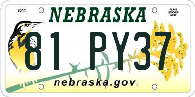 NE license plate 81PY37