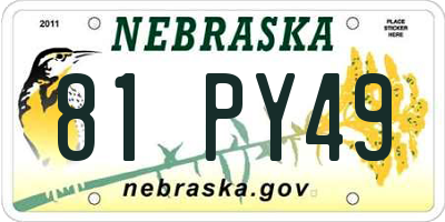 NE license plate 81PY49