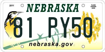 NE license plate 81PY50