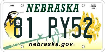 NE license plate 81PY52
