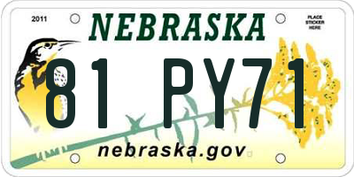 NE license plate 81PY71