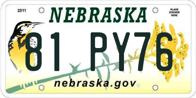 NE license plate 81PY76