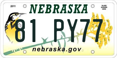 NE license plate 81PY77