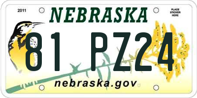 NE license plate 81PZ24
