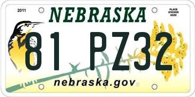 NE license plate 81PZ32