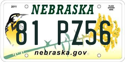 NE license plate 81PZ56