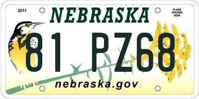 NE license plate 81PZ68