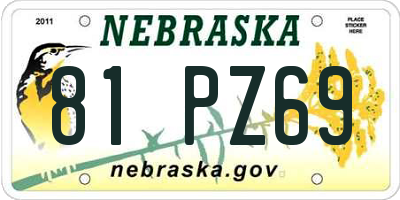 NE license plate 81PZ69