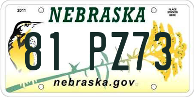 NE license plate 81PZ73