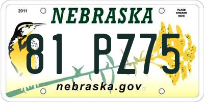 NE license plate 81PZ75