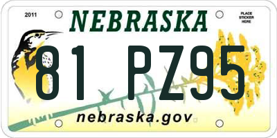 NE license plate 81PZ95
