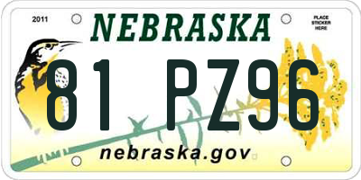 NE license plate 81PZ96