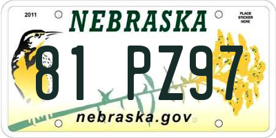 NE license plate 81PZ97