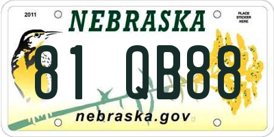 NE license plate 81QB88