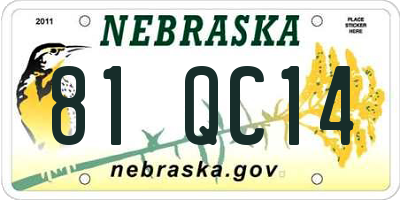 NE license plate 81QC14