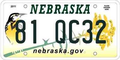 NE license plate 81QC32