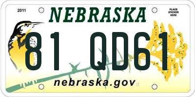 NE license plate 81QD61