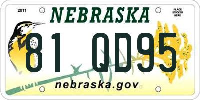 NE license plate 81QD95