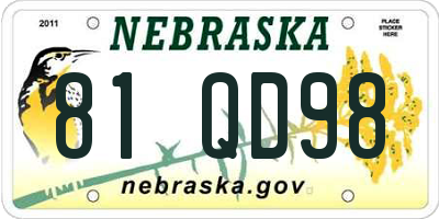 NE license plate 81QD98