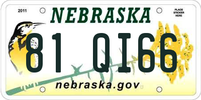 NE license plate 81QI66
