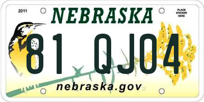 NE license plate 81QJ04
