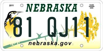 NE license plate 81QJ11