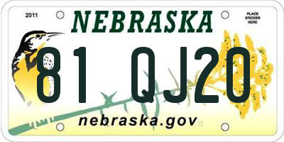 NE license plate 81QJ20