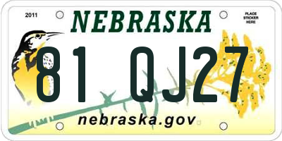 NE license plate 81QJ27