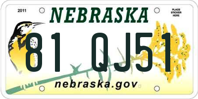 NE license plate 81QJ51