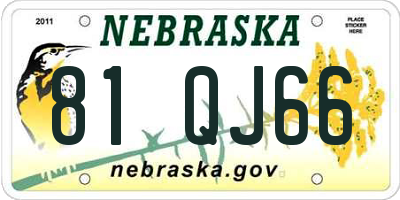 NE license plate 81QJ66