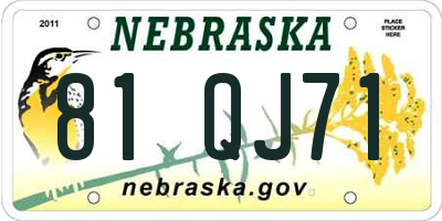 NE license plate 81QJ71