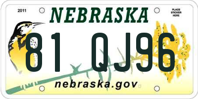 NE license plate 81QJ96
