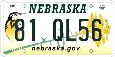 NE license plate 81QL56