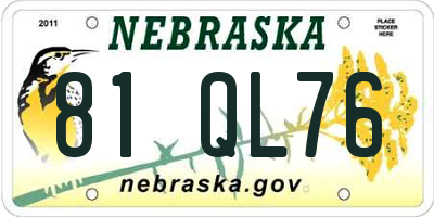 NE license plate 81QL76