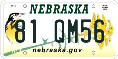 NE license plate 81QM56