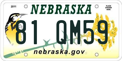 NE license plate 81QM59