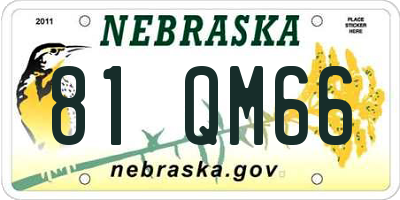NE license plate 81QM66