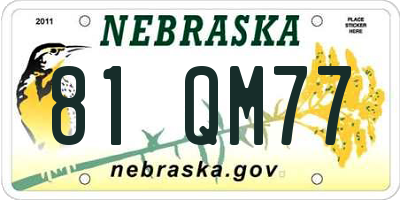 NE license plate 81QM77