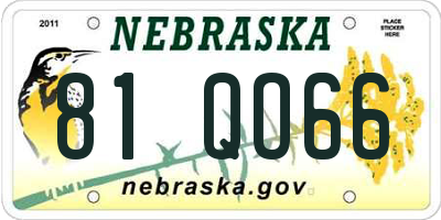 NE license plate 81QO66