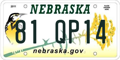 NE license plate 81QP14
