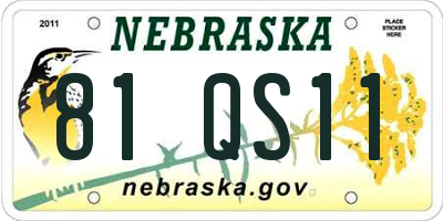 NE license plate 81QS11