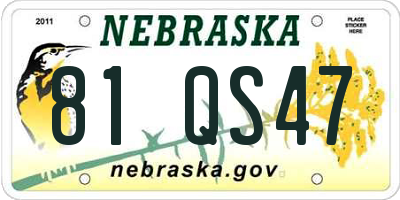 NE license plate 81QS47