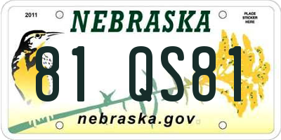NE license plate 81QS81