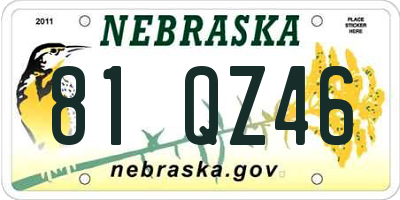NE license plate 81QZ46