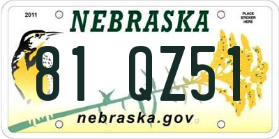 NE license plate 81QZ51