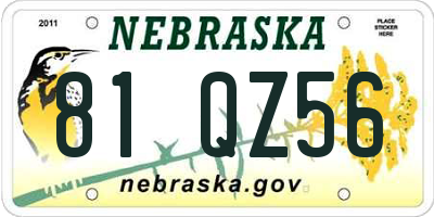 NE license plate 81QZ56