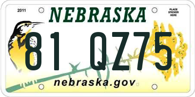 NE license plate 81QZ75