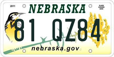 NE license plate 81QZ84