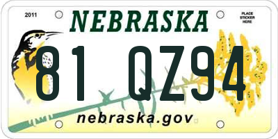 NE license plate 81QZ94